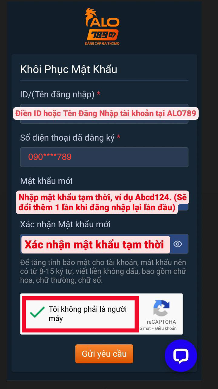 quên mật khẩu alo789