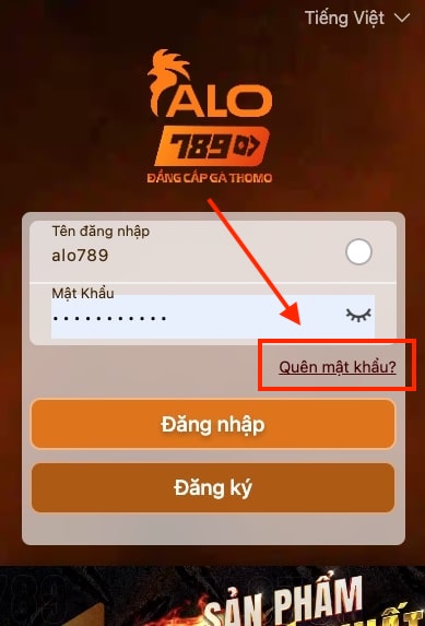 quên mật khẩu alo789